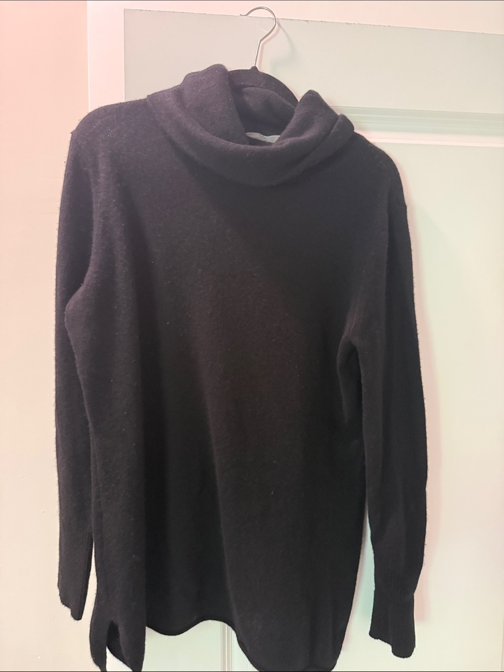 Athleta Cashmere Blend - Black Turtleneck Tunic Cowl